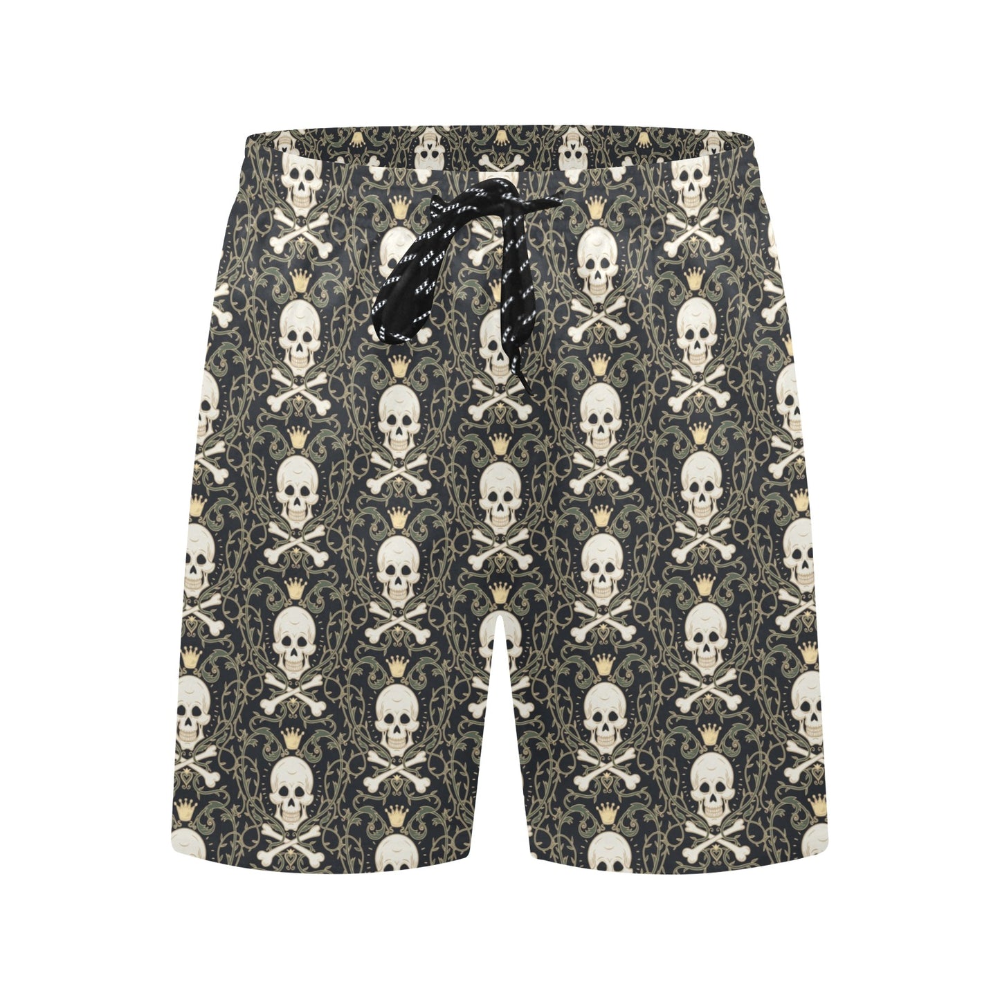 Skull King Print Design LKS307 Men's Swim Trunks Beach Shorts