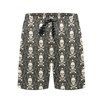 Skull King Print Design LKS307 Men's Swim Trunks Beach Shorts