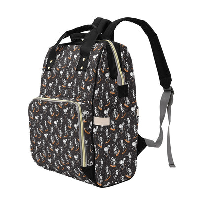 Skateboard With Skeleton Print Design LKS303 Diaper Bag Backpack