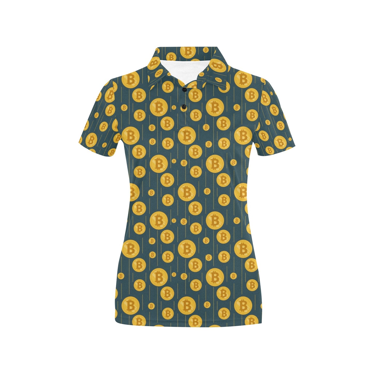 Bitcoin Pattern Print Design 01 Women's Polo Shirt