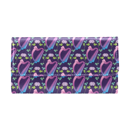 Harp Print Design LKS403 Women's Trifold Wallet