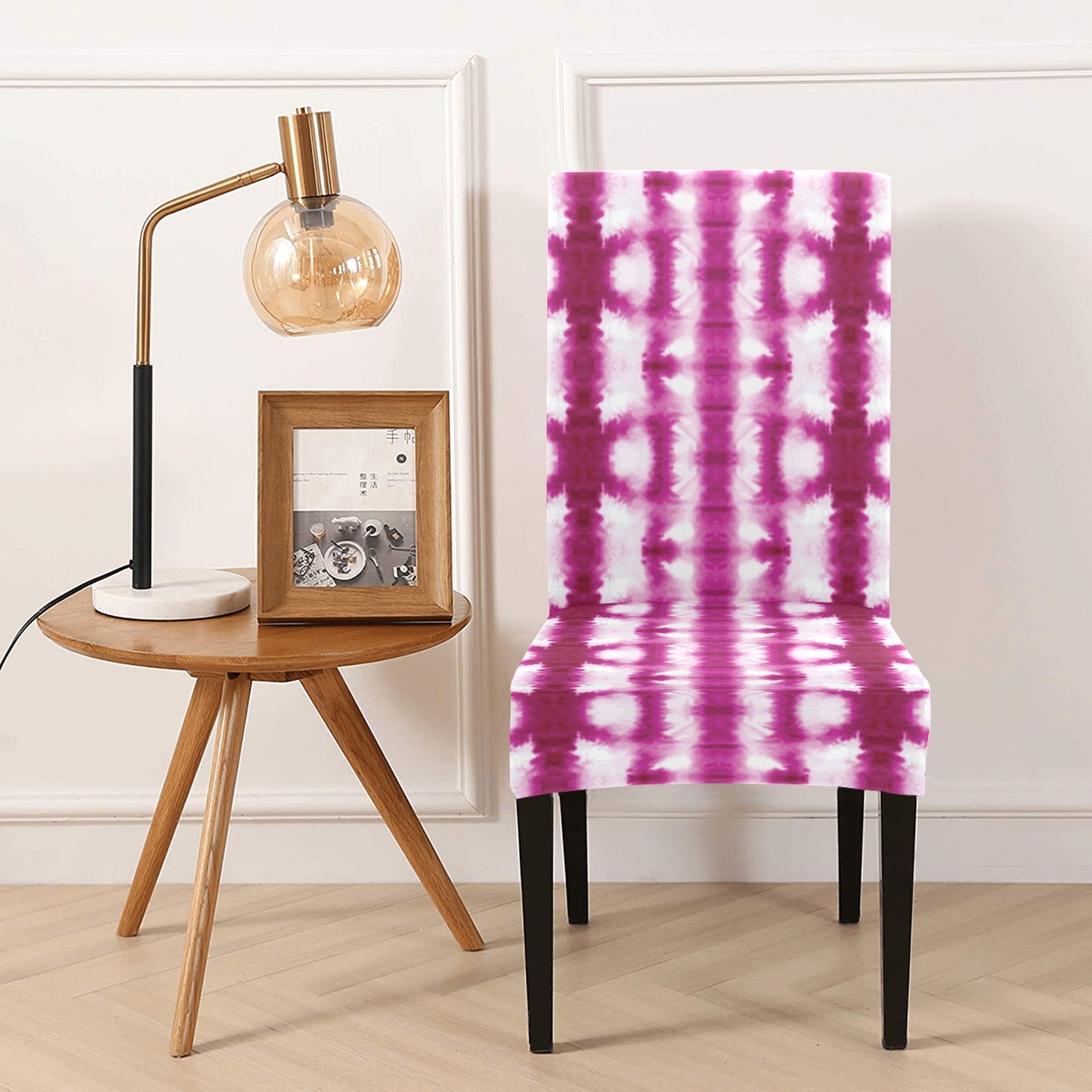 Tie Dye Dark Pink Print Design LKS303 Dining Chair Slipcover