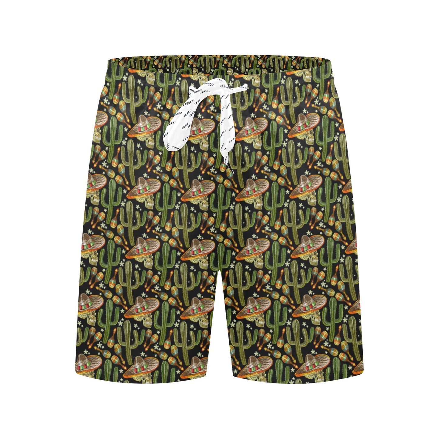 Western Style Print Men's Swim Trunks Beach Shorts