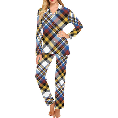 Madras Pattern Print Design 01 Women's Long Pajama Set