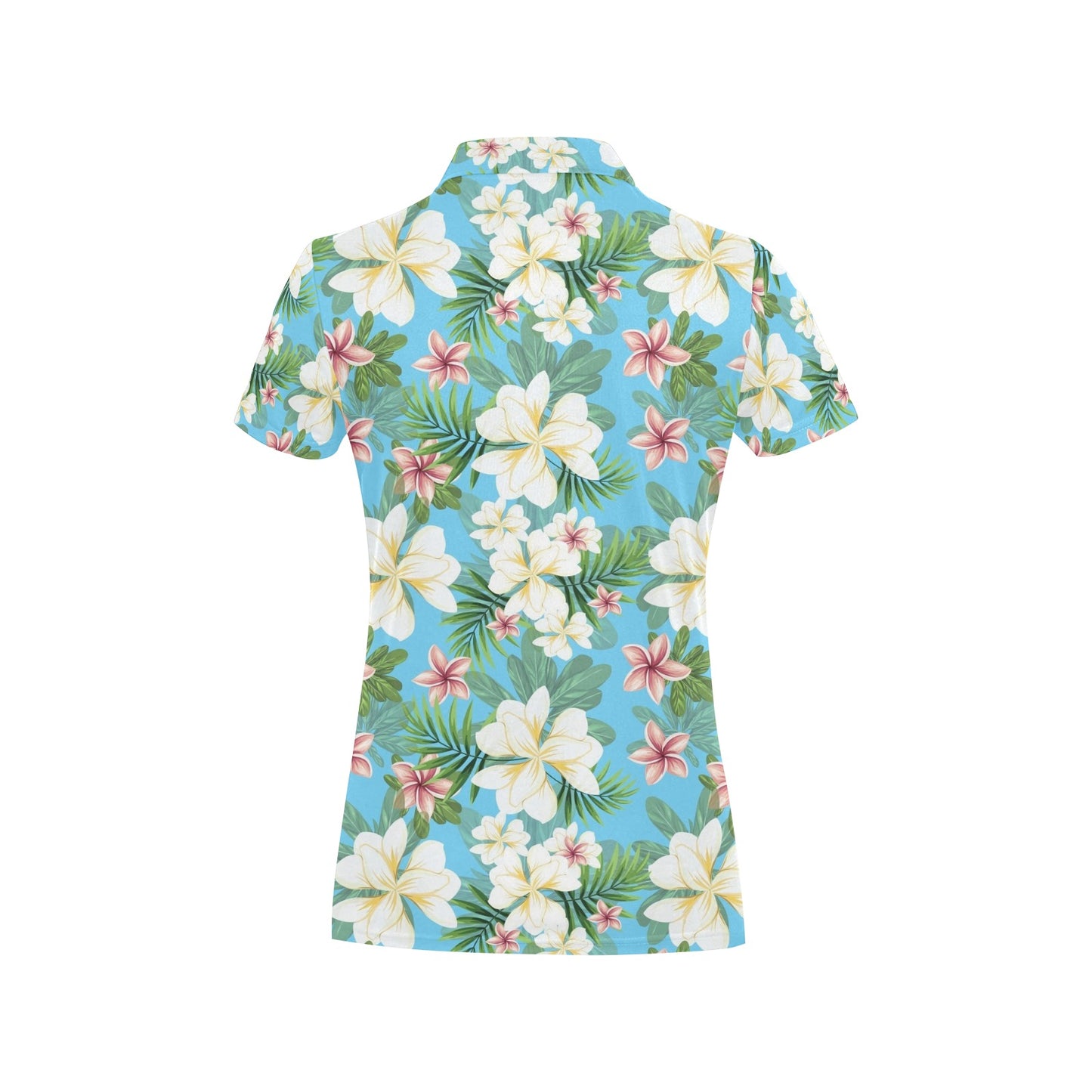 Plumeria Pattern Print Design PM028 Women's Polo Shirt