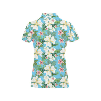 Plumeria Pattern Print Design PM028 Women's Polo Shirt