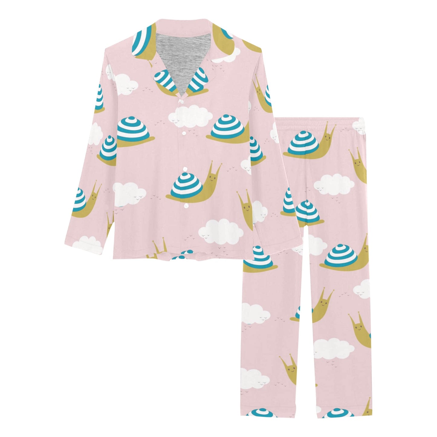 Snail Pattern Print Design 02 Women's Long Pajama Set