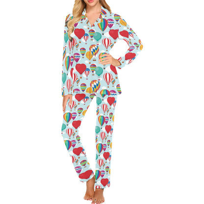 Ballon Pattern Print Design 07 Women's Long Pajama Set