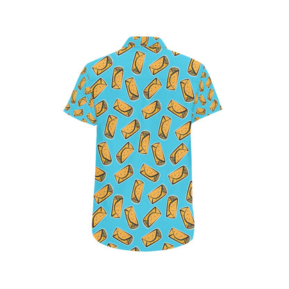 Burrito Print Design LKS301 Men Short Sleeve Button Up Shirt