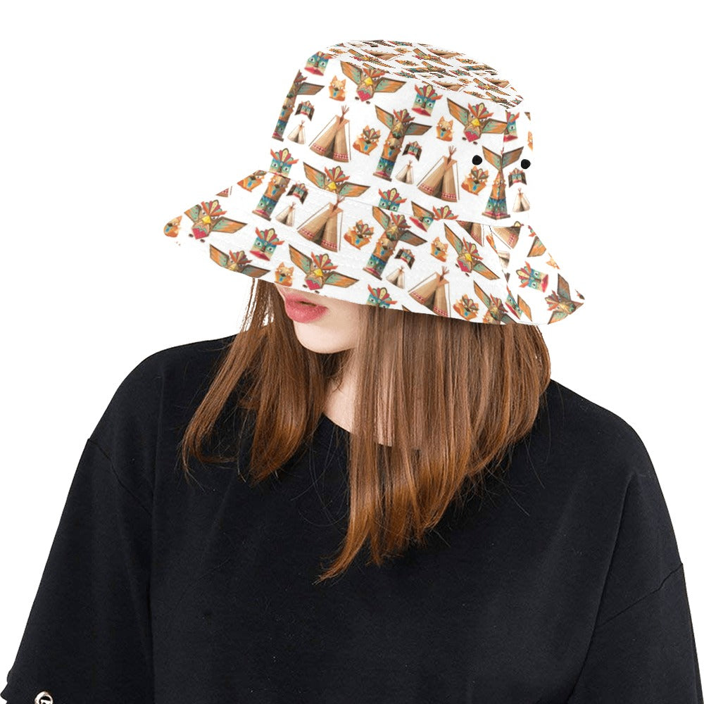 Totem Native Print Design LKS303 Unisex Bucket Hat