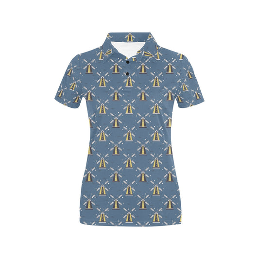 Windmill Pattern Print Design 03 Women's Polo Shirt