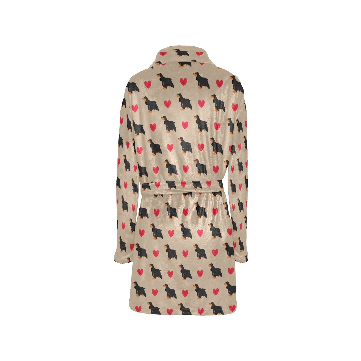 Cocker Pattern Print Design 02 Women's Fleece Robe