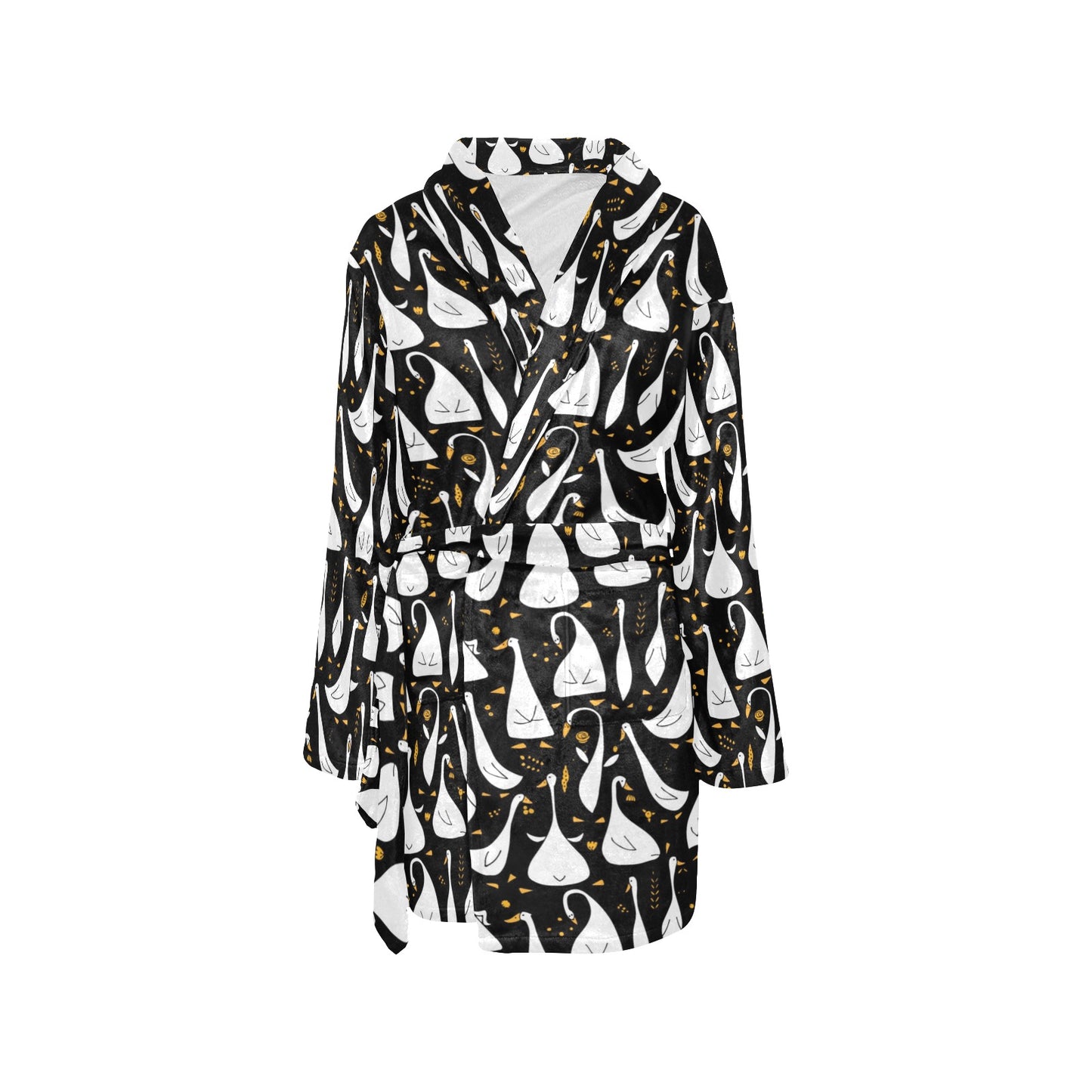 Goose Print Design LKS401 Women's Fleece Robe