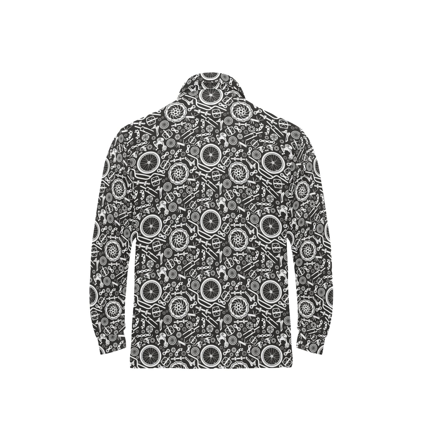 Bicycle Tools Pattern Print Design 02 Long Sleeve Polo Shirt For Men's
