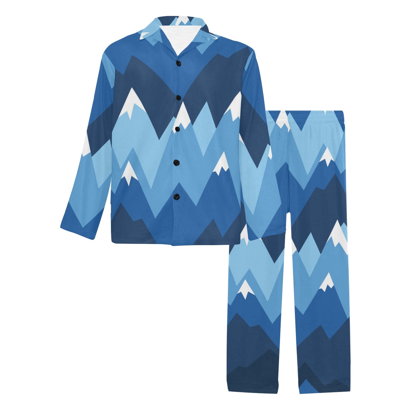 Mountain Pattern Print Design 04 Men's Long Pajama Set