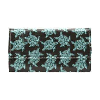 Sea Turtle Print Design LKS302 Women's Trifold Wallet