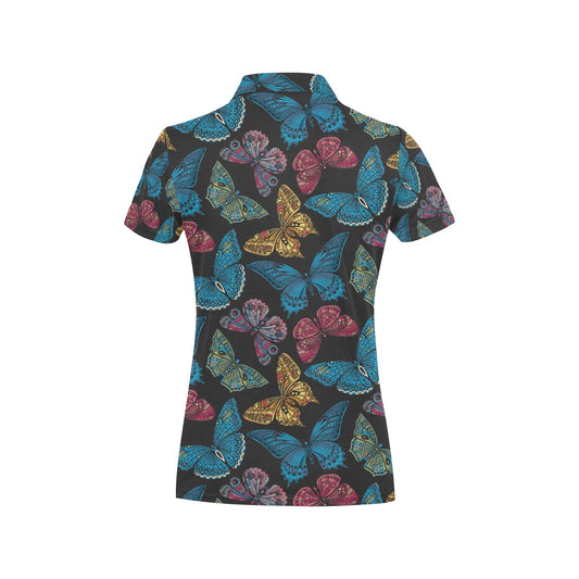 Butterfly Mandala Style Women's Polo Shirt