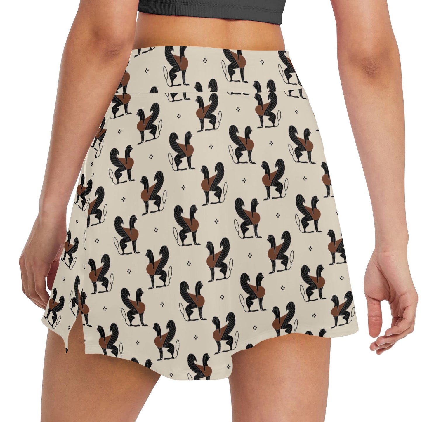 Ancient Greek Print Design LKS3010 17" Golf & Pickleball Skort with Pockets