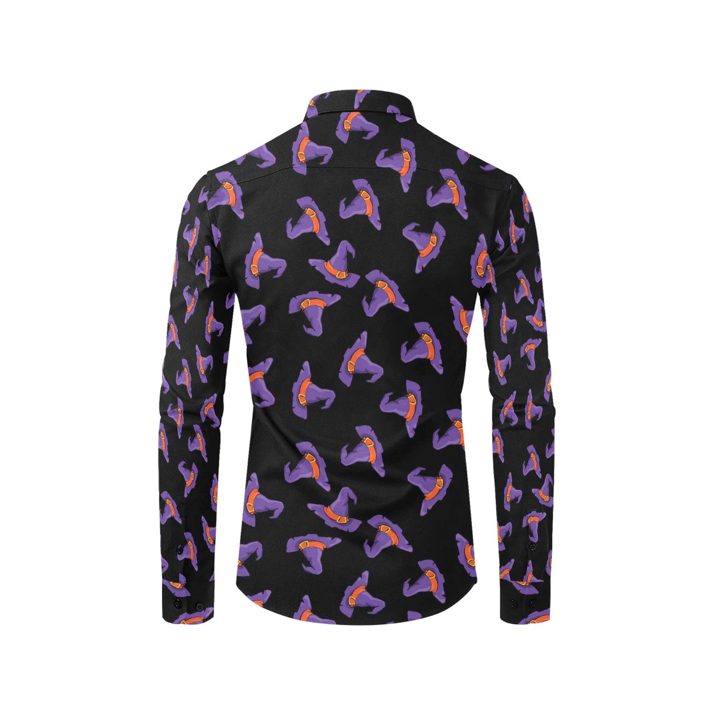 Witch Hat Print Design LKS304 Men's Long Sleeve Dress Shirt