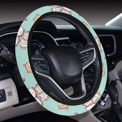 Shiba Inu Print Design LKS302 Steering Wheel Cover with Elastic Edge