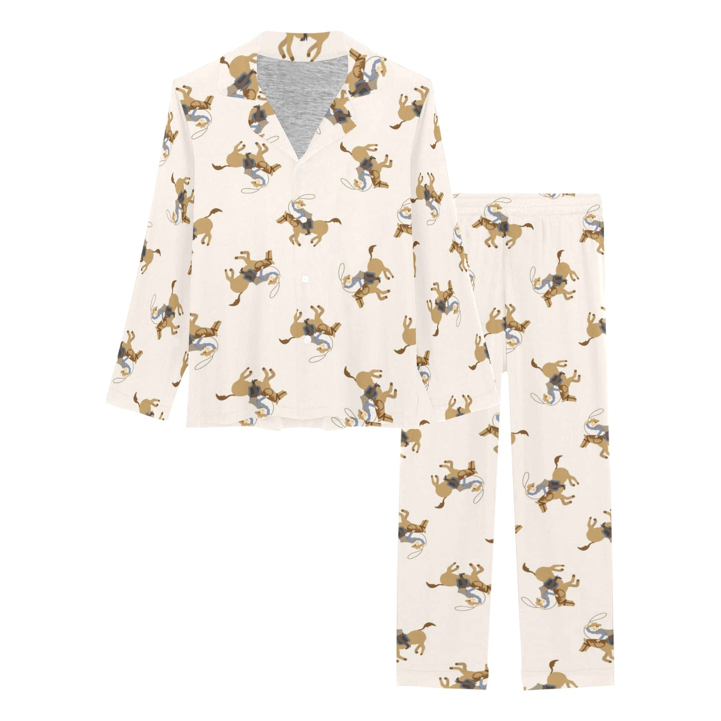 Cowboy Pattern Print Design 01 Women's Long Pajama Set
