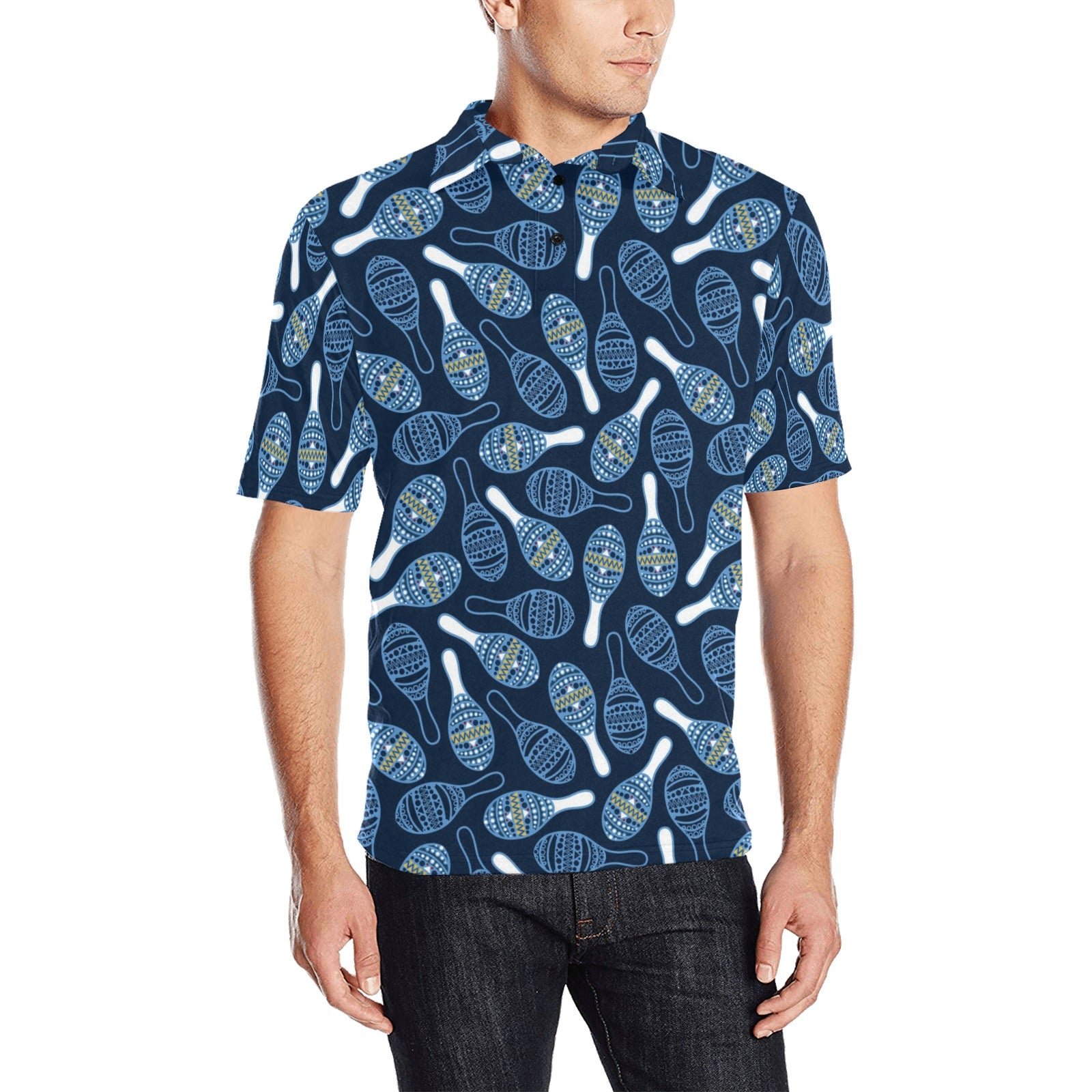 Maracas Print Design LKS401 Men Polo Shirt