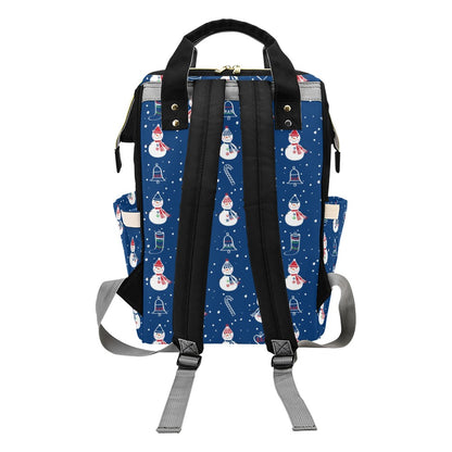 Snowman Print Design LKS306 Diaper Bag Backpack