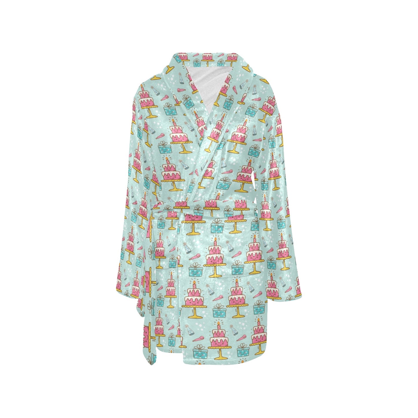 Cake Pattern Print Design 06 Women's Fleece Robe