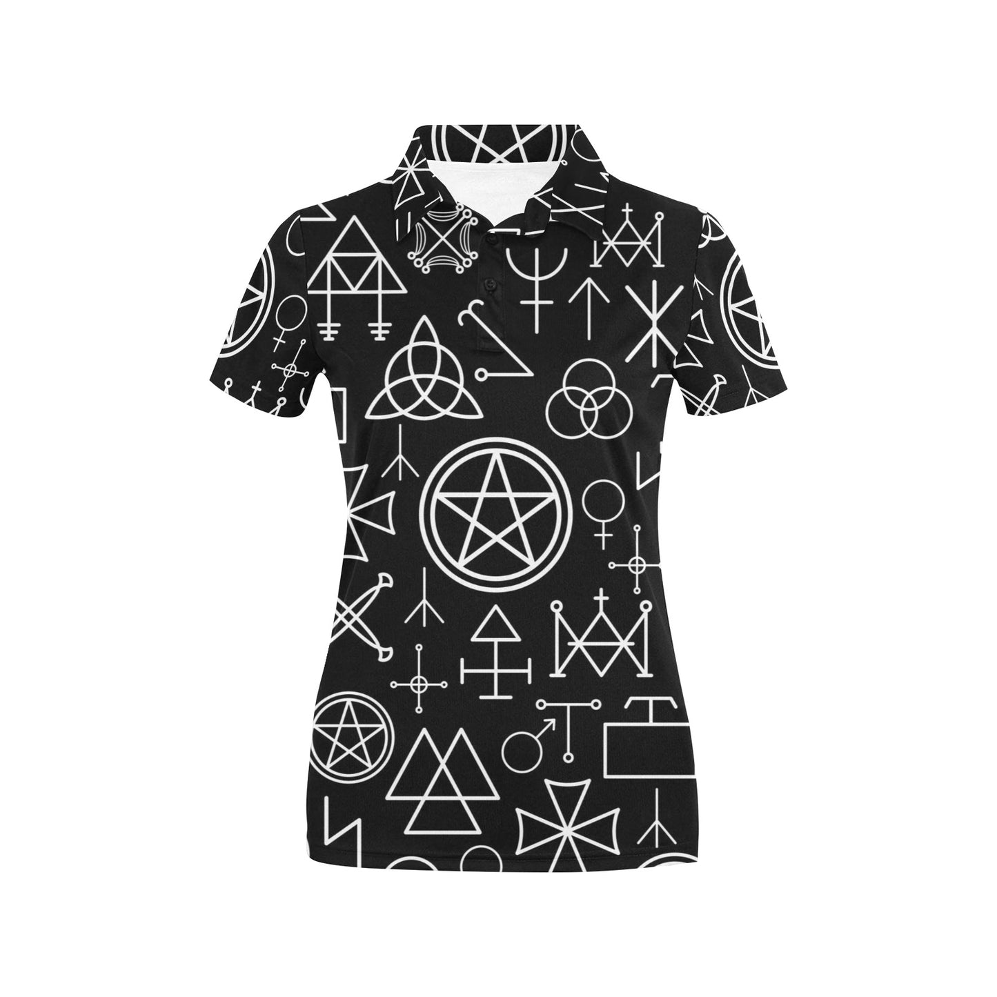 Pentagram Pattern Print Design A02 Women's Polo Shirt