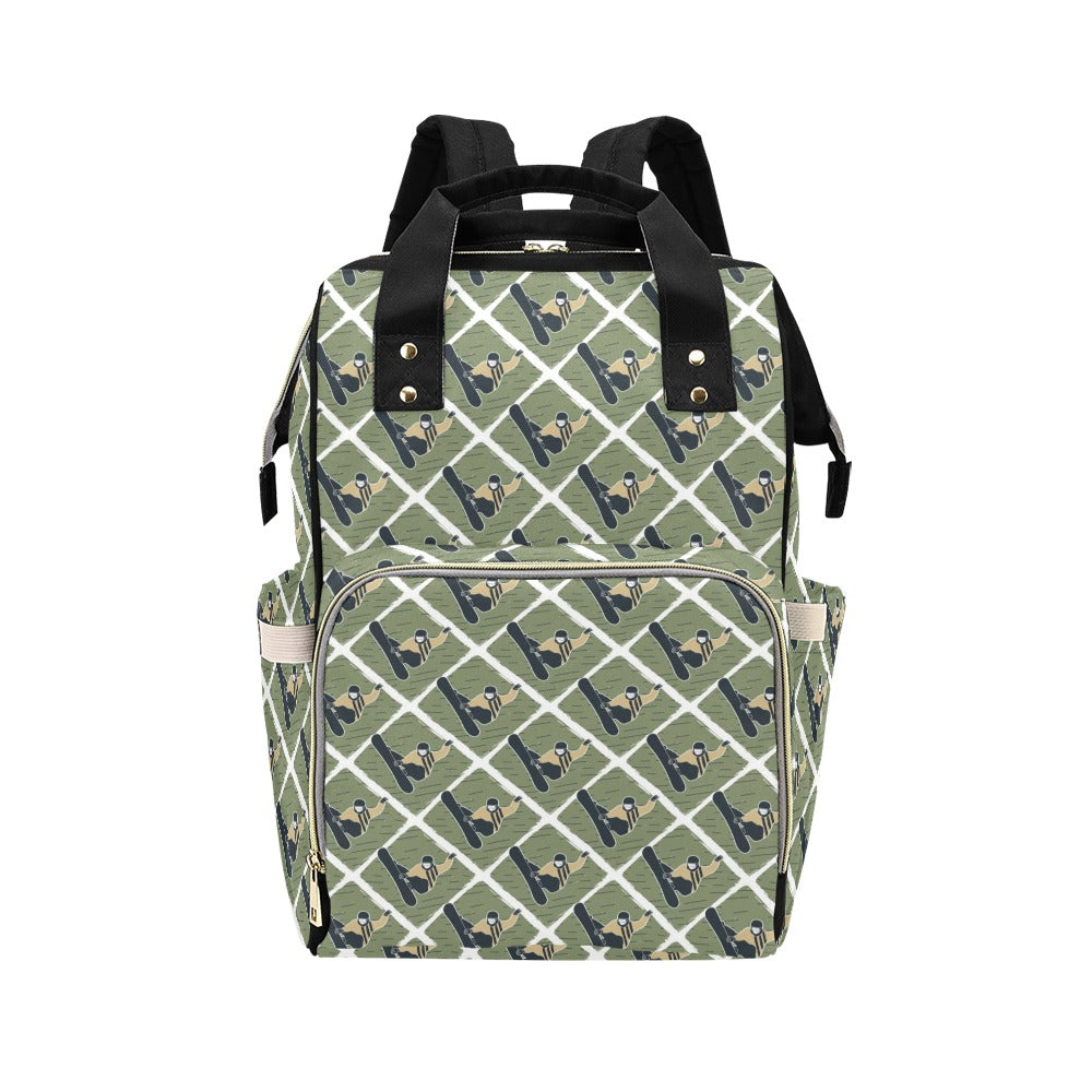 Snowboard Man Print Design LKS302 Diaper Bag Backpack
