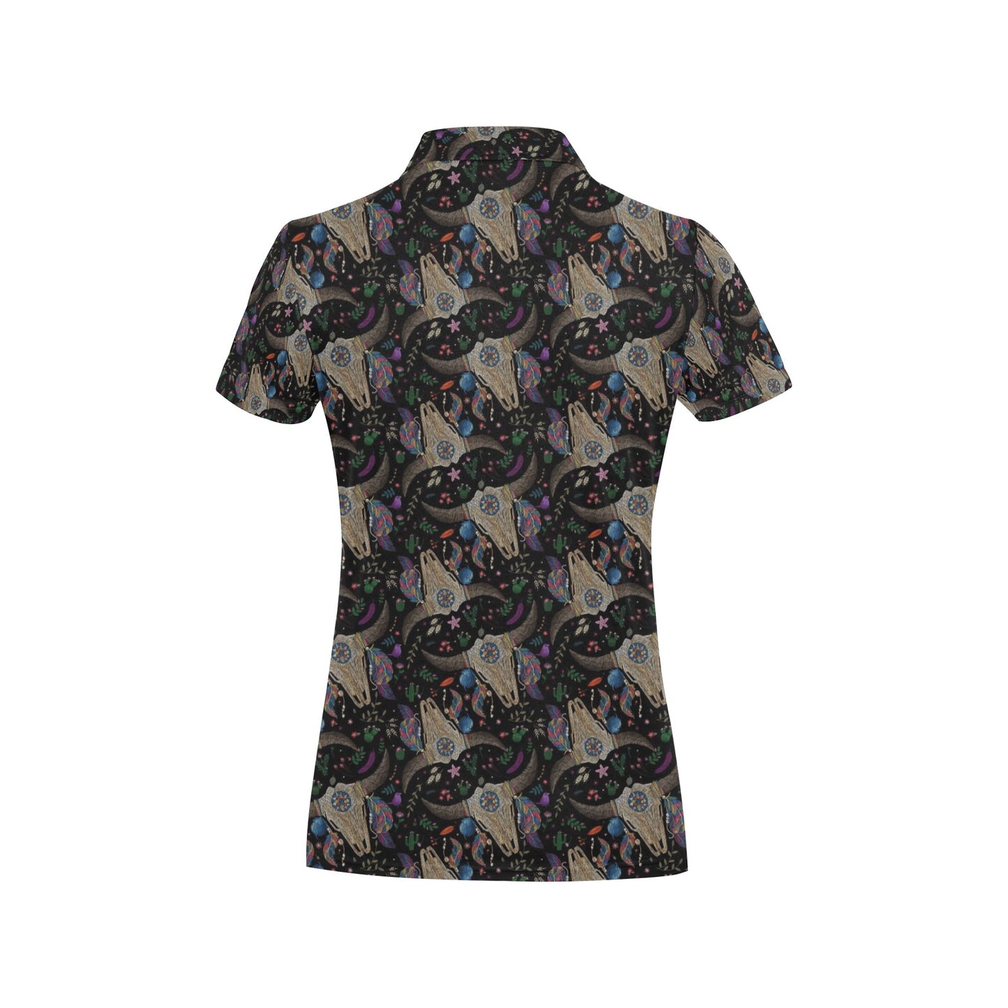 Buffalo Head Print Design LKS401 Women's Polo Shirt