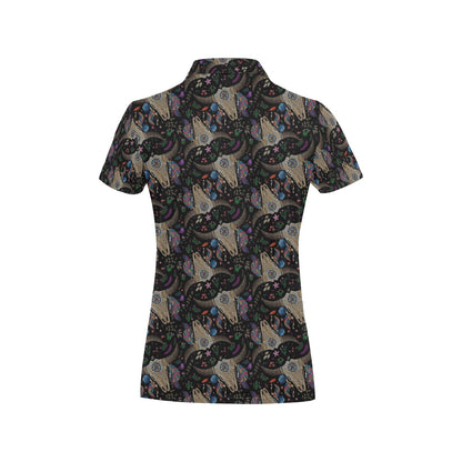 Buffalo Head Print Design LKS401 Women's Polo Shirt