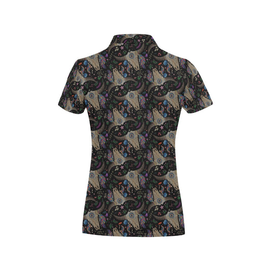 Buffalo Head Print Design LKS401 Women's Polo Shirt