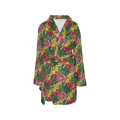 Summer Floral Print Design LKS305 Women's Fleece Robe