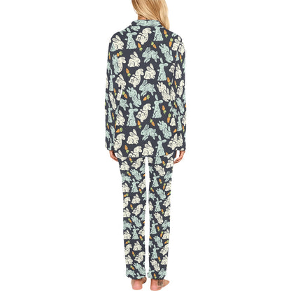Bunny Pattern Print Design 04 Women's Long Pajama Set