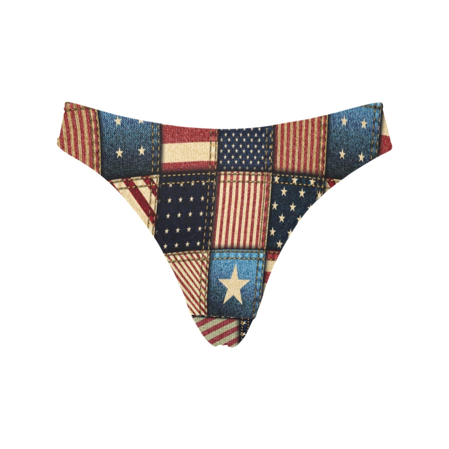 American flag Patchwork Design Women's Thongs