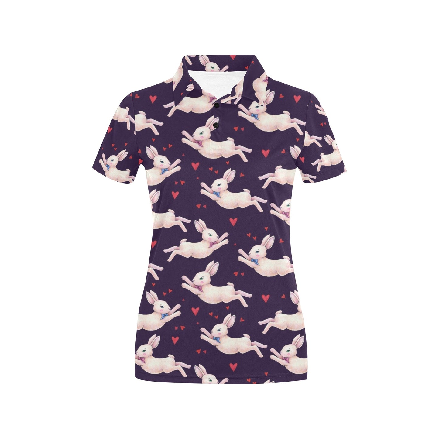 Rabbit Pattern Print Design RB016 Women's Polo Shirt