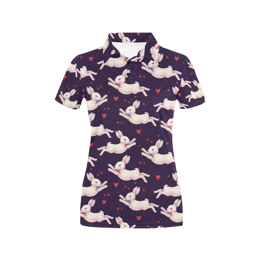 Rabbit Pattern Print Design RB016 Women's Polo Shirt