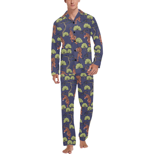 Tiger Pattern Japan Style Men's Long Pajama Set