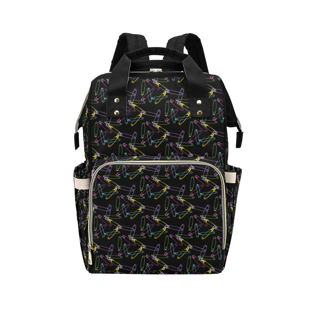 Safety Pin Print Design LKS304 Diaper Bag Backpack