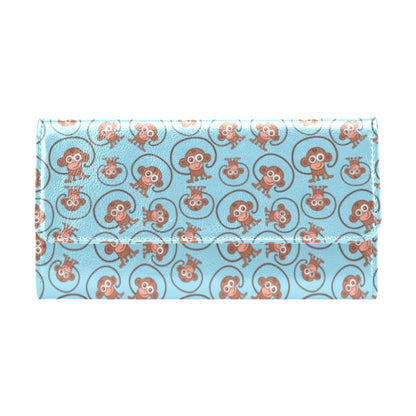Monkey Cute Design Themed Print Women's Trifold Wallet