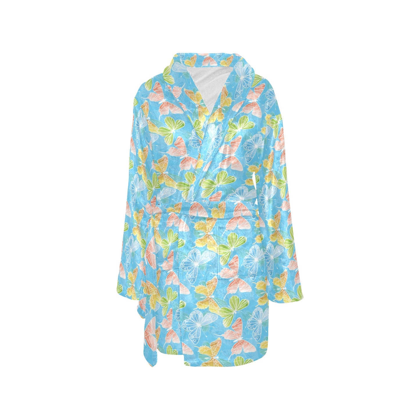 Butterfly Pattern Print Design 05 Women's Fleece Robe