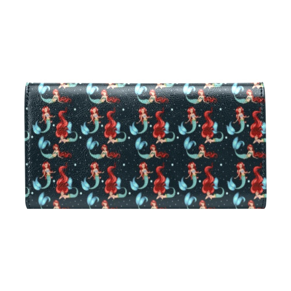Mermaid Girl Themed Design Print Women's Trifold Wallet