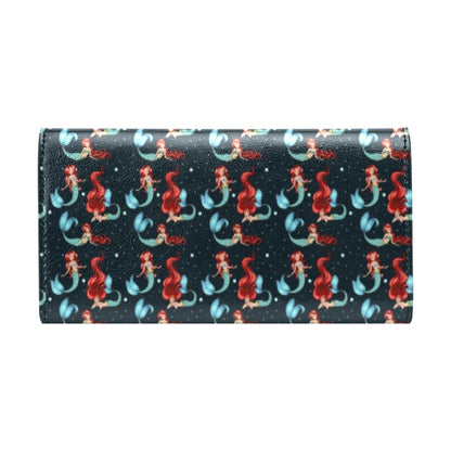 Mermaid Girl Themed Design Print Women's Trifold Wallet