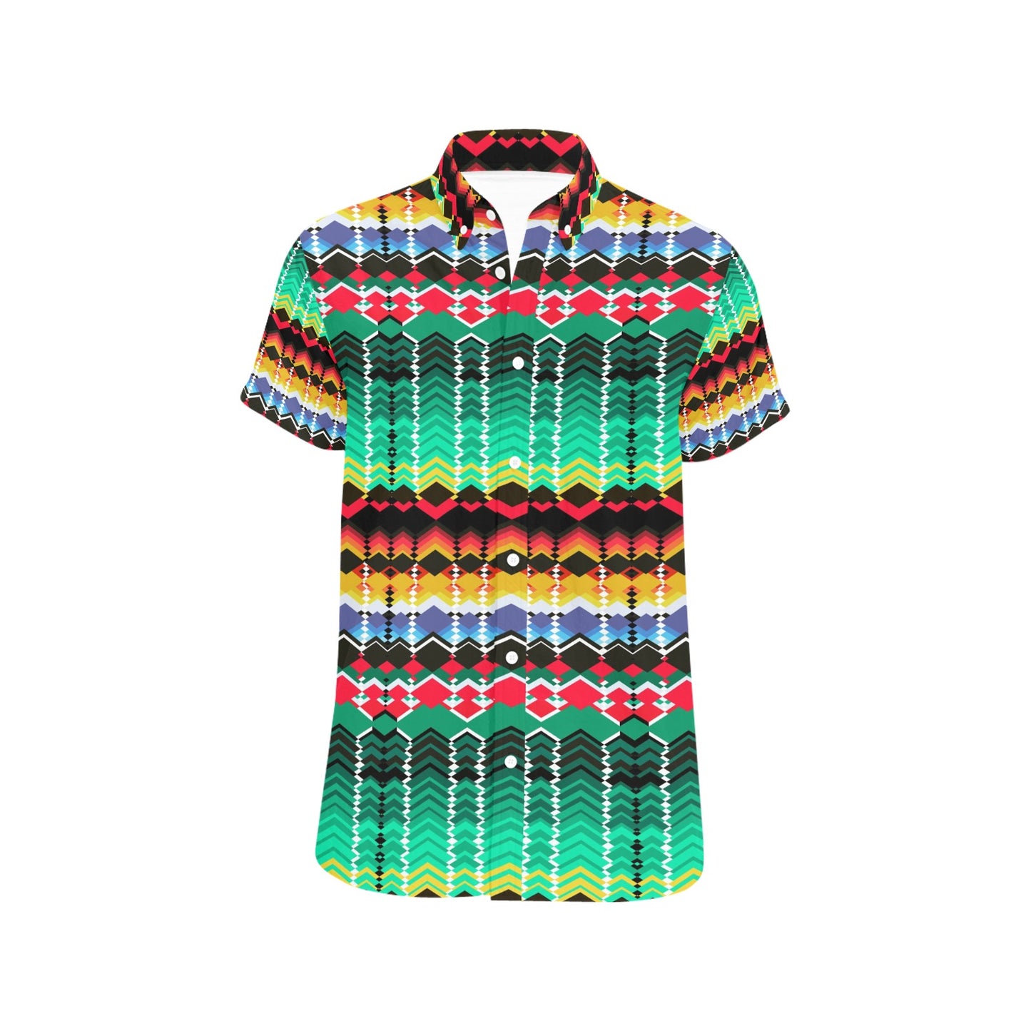 Serape Print Design LKS307 Men Short Sleeve Button Up Shirt