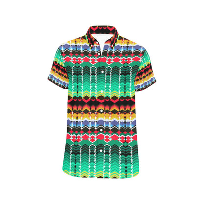 Serape Print Design LKS307 Men Short Sleeve Button Up Shirt