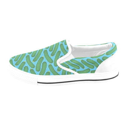 Zucchini Print Design LKS301 White Slip Ons Canvas Women's Shoes