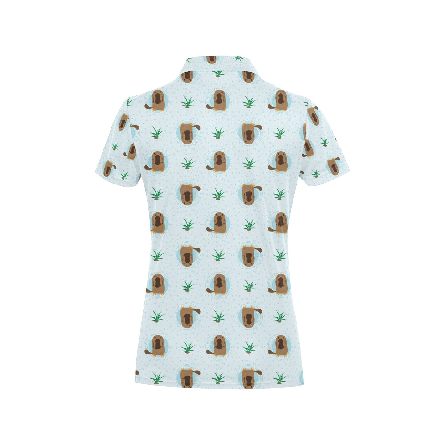 Platypus Pattern Print Design A04 Women's Polo Shirt