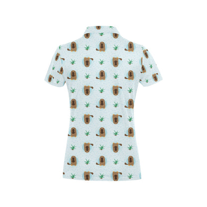 Platypus Pattern Print Design A04 Women's Polo Shirt