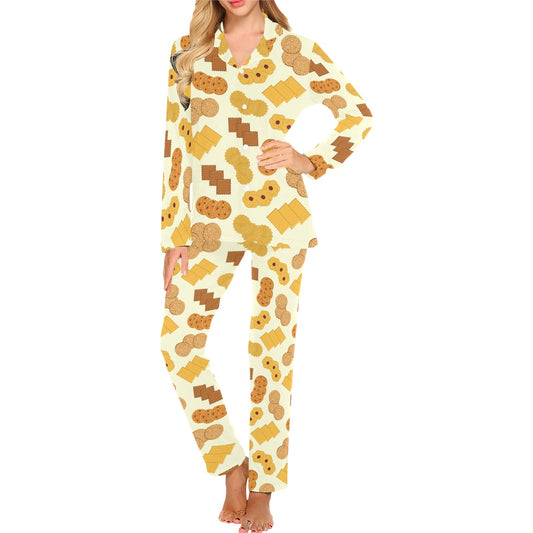 Cookie Pattern Print Design 06 Women's Long Pajama Set